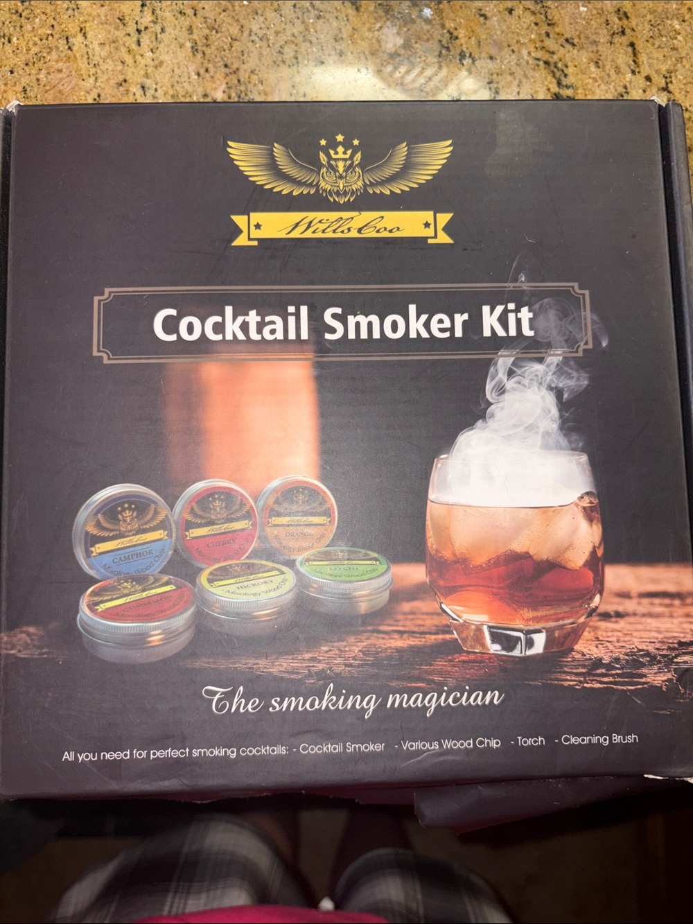 Wills & Co. Cocktail Smoker Kit in Black with Gold Logo